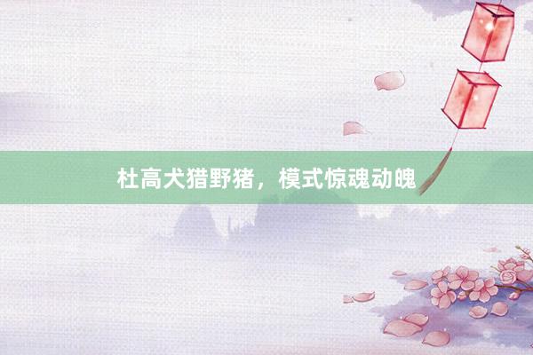 杜高犬猎野猪，模式惊魂动魄